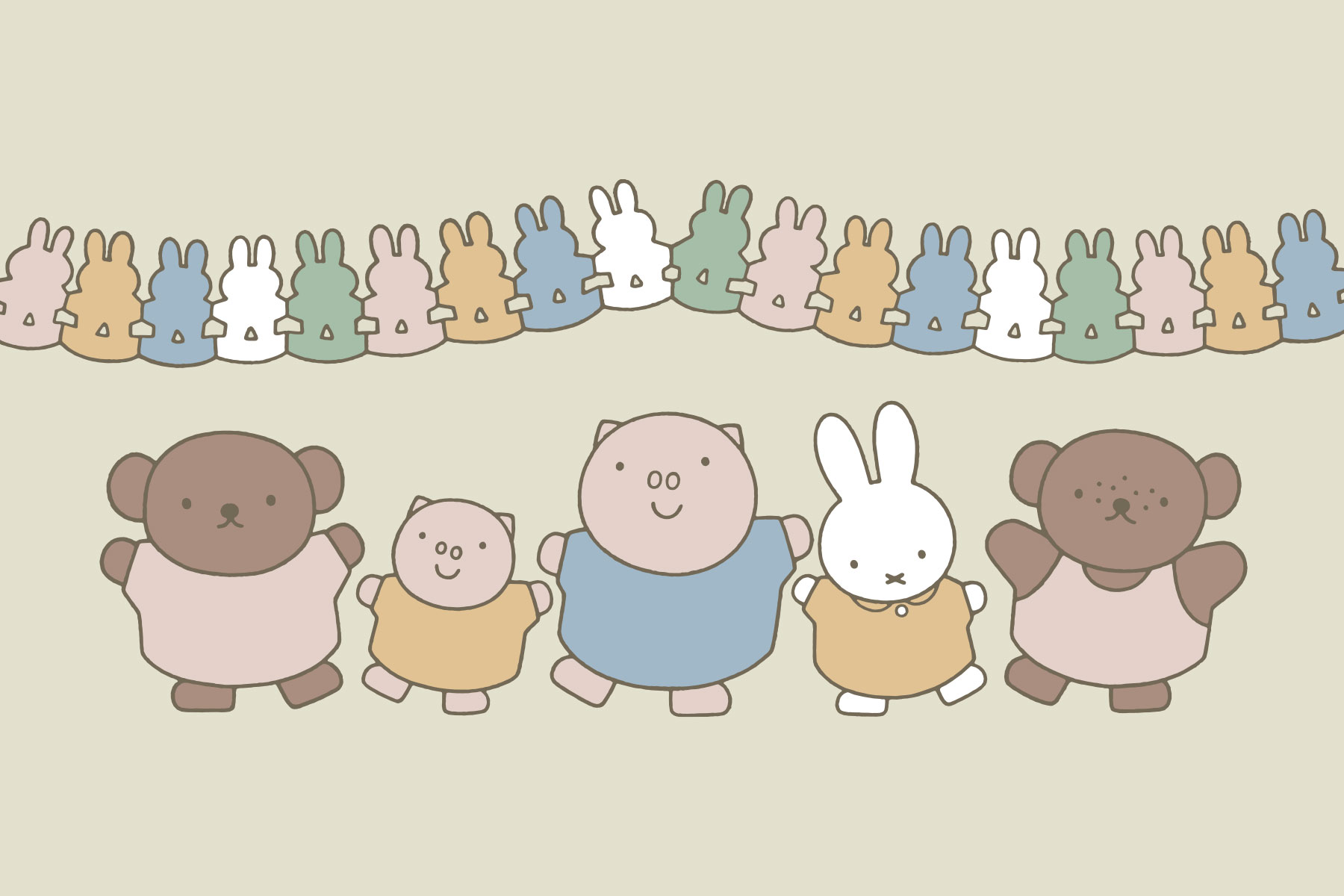 自転車に乗ったミッフィーのイラスト